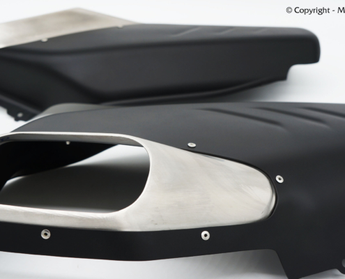 Ducati V4S / Panigale Blenden mit Keramikbeschichtung in schwarz.