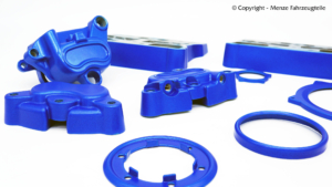 Prismatic Illusion Smurf HD Bremssattel-, Motor- und Kipphebelgehäuse in Prismatic Illusion Smurf pulverbeschichten.